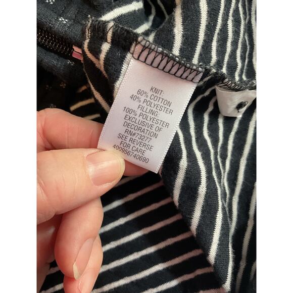 Croft & Barrow Navy & White Quilted Knit Jacket Women’s Petite Large Full Zip - Picture 6 of 7